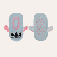 Meia sapatilha de pelúcia infantil stitch azul