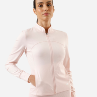 Jaqueta gola alta esportiva rosa