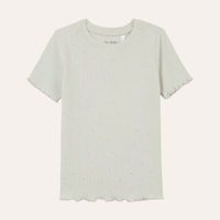 Blusa infantil de algodão com brilho manga curta verde