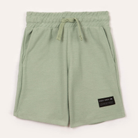 Bermuda infantil de algodão com bolso verde médio