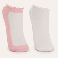 Kit de 2 pares de meias cano baixo infantis rosa