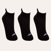 Kit de 3 meias esportivas masculinas cano baixo preto