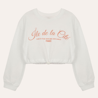 Blusa de algodão infantil paris com elástico off white