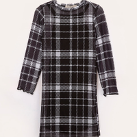 Vestido de tule infantil xadrez preto