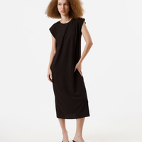 Vestido midi feminino muscle tee texturizado marrom