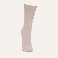 Meia de tricot cano alto cinza