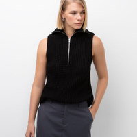Colete de tricot com zíper bff agatha preto