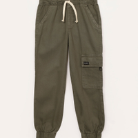 Calça de sarja infantil jogger cargo verde