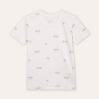 Camiseta de algodão infantil coqueiros off white