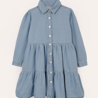 Vestido jeans infantil manga longa azul