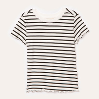Blusa de algodão infantil listrada off white