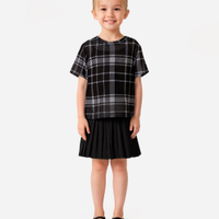 Blusa de tule infantil xadrez colorida