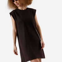 Vestido feminino de algodão básico muscle marrom
