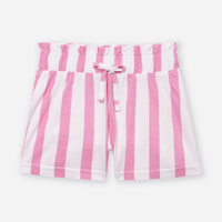 Short de algodão infantil clochard listrado rosa