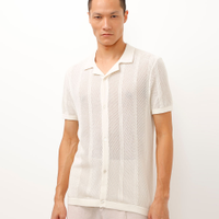 Camisa de tricot manga curta off white
