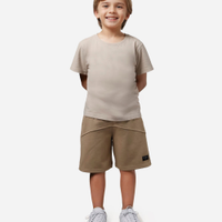 Bermuda de moletom infantil com recorte bege