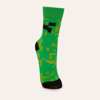 Meia infantil cano alto minecraft verde