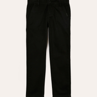 Calça slim de sarja infantil com bolsos chino preto