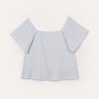 Blusa ombro a ombro infantil texturizada azul