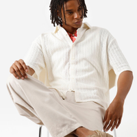 Camisa de tricot manga curta off white