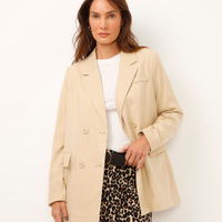 Blazer de alfaiataria oversized bege