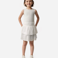 Regata de poliamida infantil com brilho texturizada off white