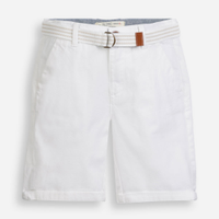 Bermuda de sarja infantil com cinto off white