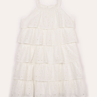 Vestido midi de laise infantil off white