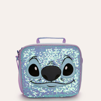 Lancheira térmica stitch com paetês azul
