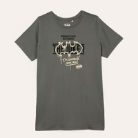Camiseta de algodão juvenil manga curta batman cinza