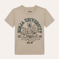 Camiseta infantil de algodão tartarugas ninja bege