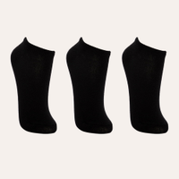 Kit de 3 meias cano baixo preto