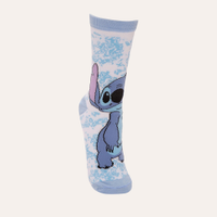 Meia cano longo stitch azul