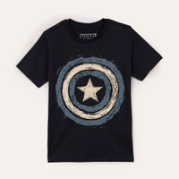 Camiseta de algodão infantil capitão américa azul marinho