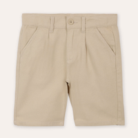 Bermuda de sarja infantil bolsos chino bege