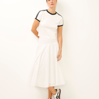 Saia midi godê de algodão off white
