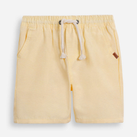 Bermuda infantil com bolsos texturizada amarela