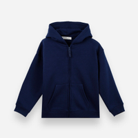 Blusão de moletom infantil com capuz azul