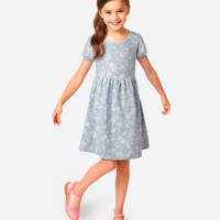 Vestido midi infantil texturizado floral off white