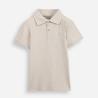 Polo de algodão infantil âncora bege