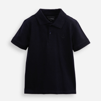 Polo de algodão infantil âncora azul