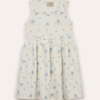 Vestido infantil com laço floral off white