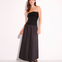 Vestido midi sem alça mindset preto