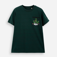 Camiseta de algodão infantil minecraft verde