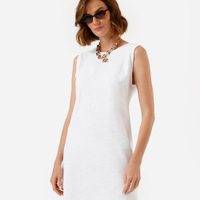 Vestido curto feminino decote redondo off white
