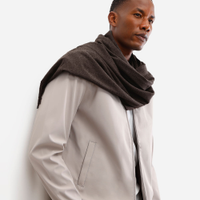 Cachecol masculino de tricot básico cinza