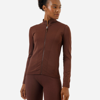 Casaco feminino esportivo texturizado marrom