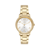 Kit relógio feminino technos analógico 2035nank1k dourado