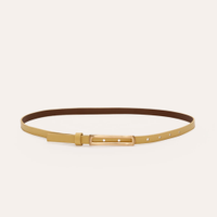 Cinto skinny com fivela retangular amarelo