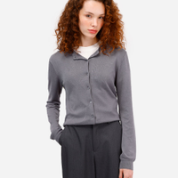 Cardigan feminino de tricot cinza